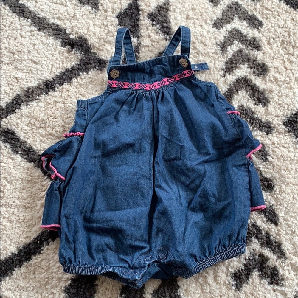 Baby girl denim romper
